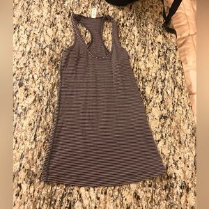 Lululemon Size 4 pink and black striped tank top